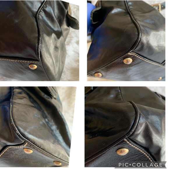 SOLD 🔵 Authenticated Gucci Brit Boston Bag. Black Patent Leather. - Picture 14 of 15